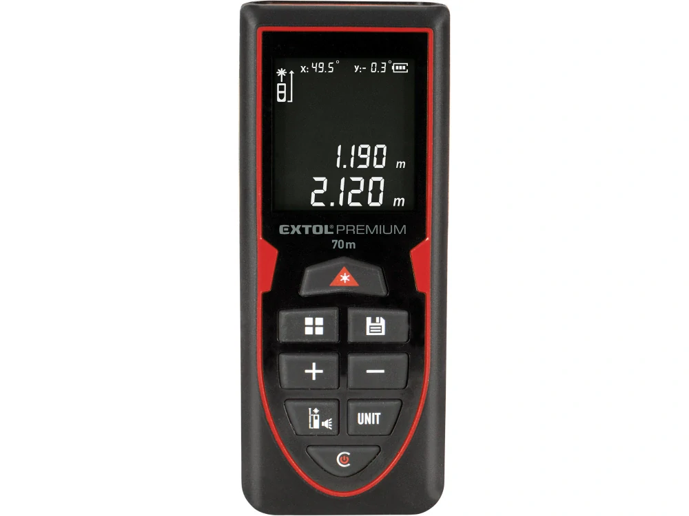 8820047 EXTOL Metr laserový 70M (zelený) s Li-ion baterií