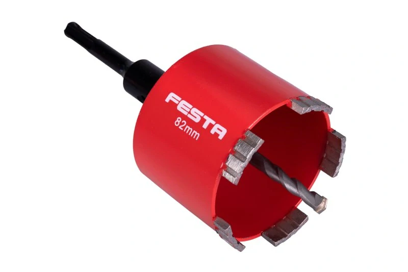 24818 FESTA Korunka vrtací diamantová82mm segmentová se stopkou SDS+/M16