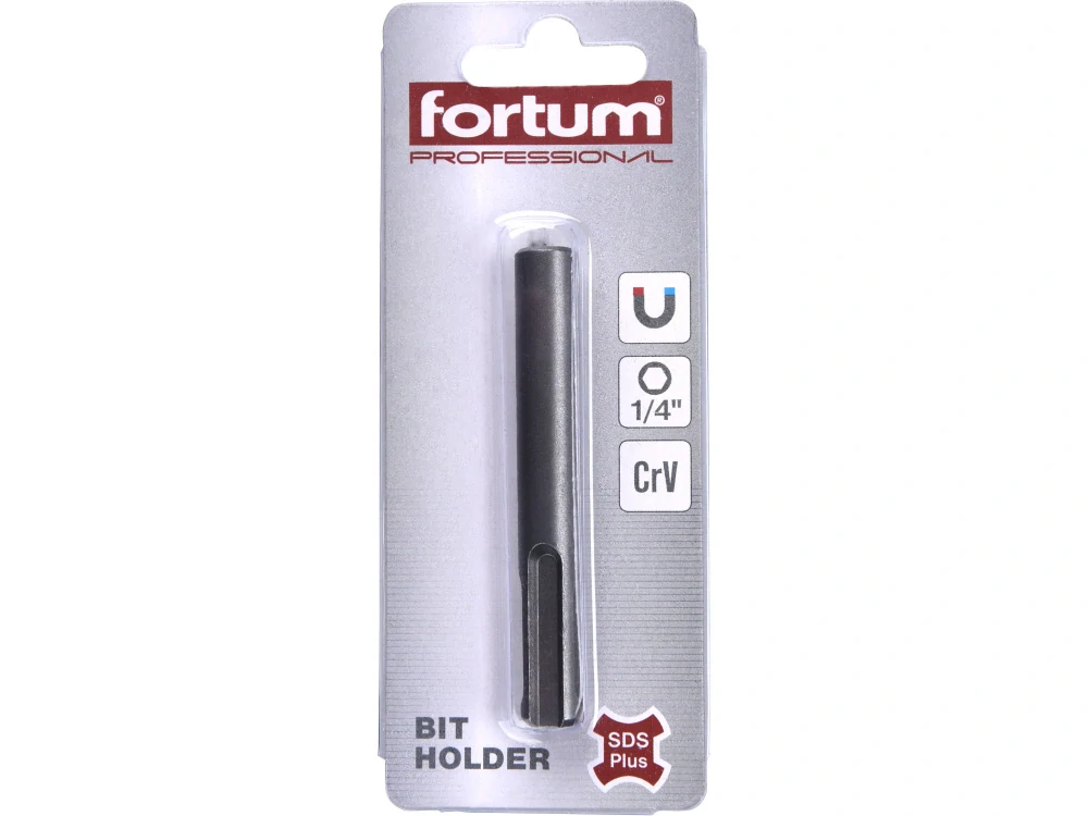 Redukce z SDS PLUS na 1/4" hroty, délka 65mm FORTUM 4743300
