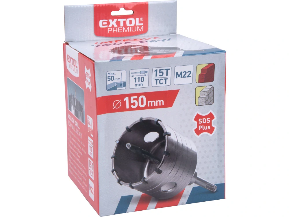 8801972 Vrták SDS PLUS do zdiva korunkový, O 150mm × 110mm, M22