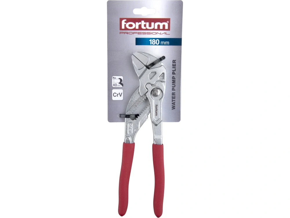 4770211 FORTUM Kleště SIKO s rovnými hladkými čelistmi 180 mm, CrV