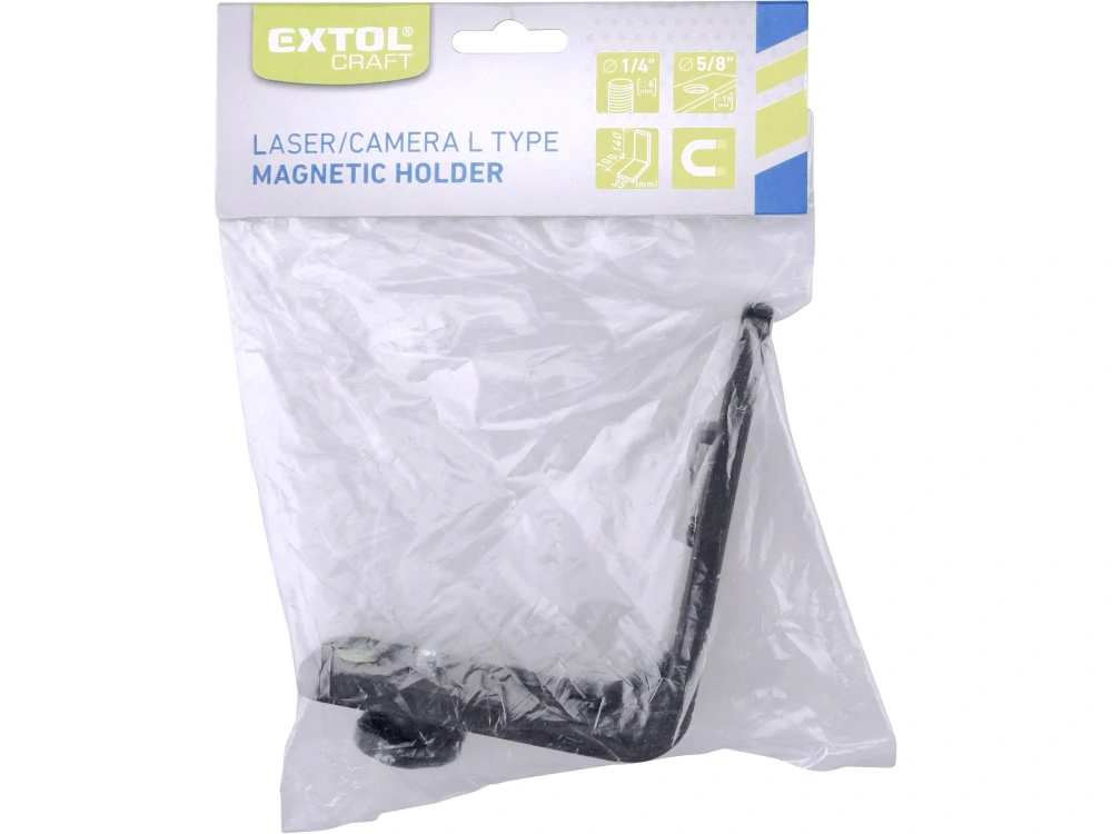 EXTOL držák L-typ magnetický na laser/kameru, 1/4" šroub