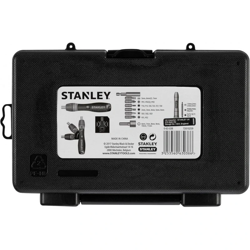 0-63-038 Stanley 39dílná sada ráčnového pistolového šroubováku